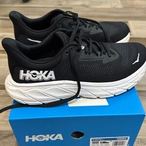 Hoka Black and White Athletic Shoes